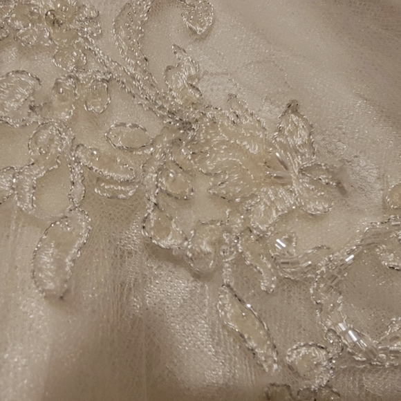 ✨Boho Beach Babe Mini: Custom David's Bridal Lace & Tulle Dream Dress ✨ … - Picture 4 of 12